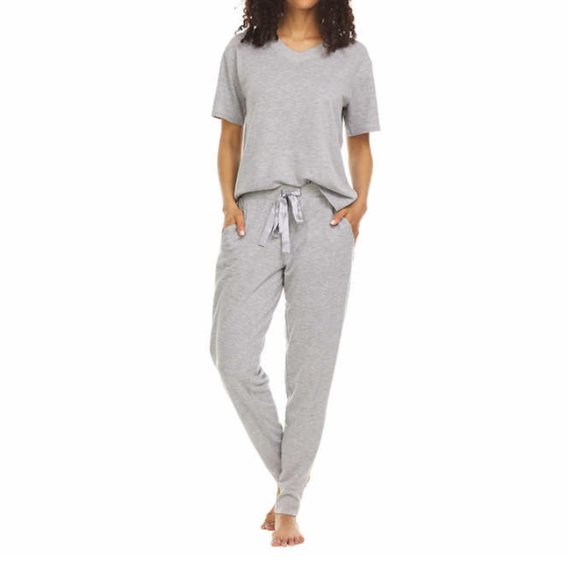 Pants - Ladies' French Terry 1 piece Lounge Pajamas Grey Joggers pants New